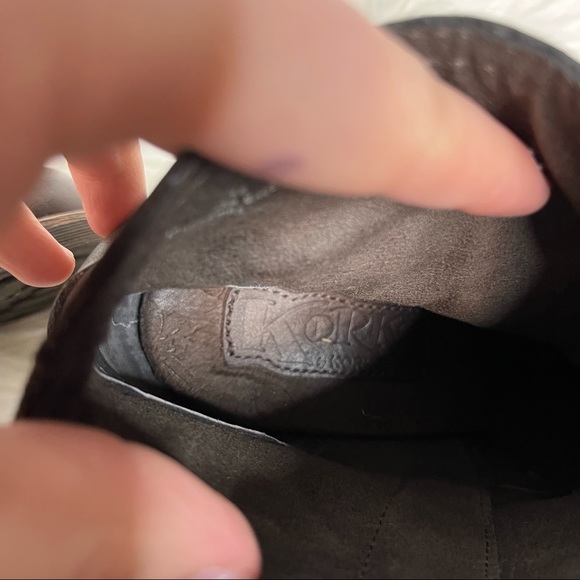 Korks Farah Brown Leather Harness Heel Ankle Boots Size 6.5 - Picture 9 of 10